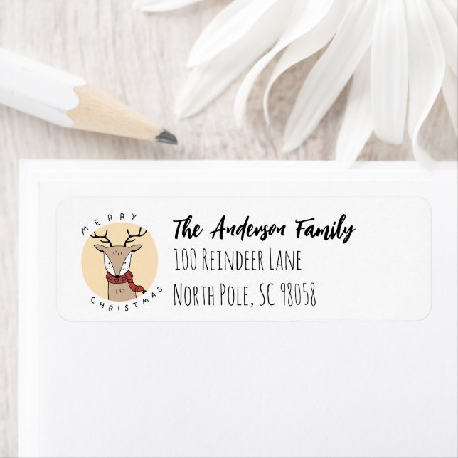 Frohe Weihnachts-Rentier mit Scarf (Insitu)