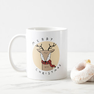Frohe Weihnachts-Rentier mit Scarf Kaffeetasse