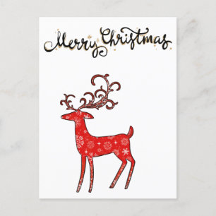 Frohe Weihnachts-Rentier-T - Shirt Tote Tag Postkarte