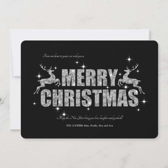 Frohe Weihnachts-Rentier-Urlaubskarte Feiertagskarte (Vorderseite)