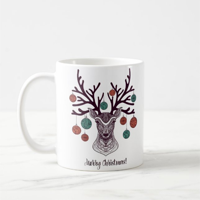 Frohe Weihnachts-Rentier-Weihnachtsgeschenk für Ki Kaffeetasse (Links)