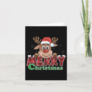 Frohe Weihnachts Rentier Xmas Familie Kinder Männe Karte