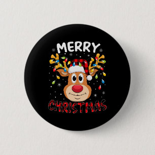 Frohe Weihnachts Rentier Xmas Familie Männer Fraue Button