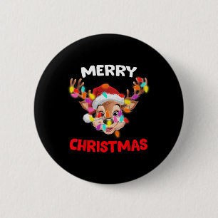 Frohe Weihnachts Rentier Xmas Familie Matching Men Button