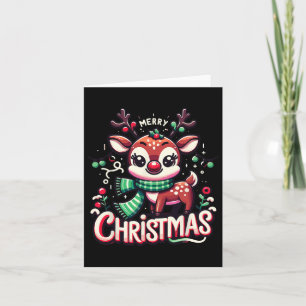 Frohe Weihnachts Rentierbaum Lichter Xmas Familie Karte