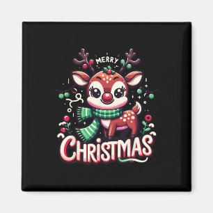 Frohe Weihnachts Rentierbaum Lichter Xmas Familie Magnet