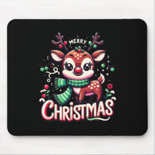 Frohe Weihnachts Rentierbaum Lichter Xmas Familie Mousepad