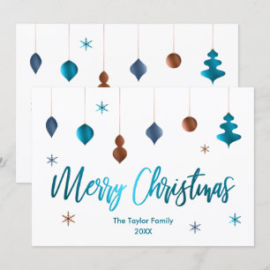 Frohe Weihnachts Retro Aquamarine Kupfernavy Dekor Einladung