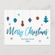 Frohe Weihnachts Retro Aquamarine Kupfernavy Dekor