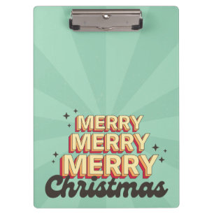 Frohe Weihnachts Retro Groovtext saisonale Klemmbrett