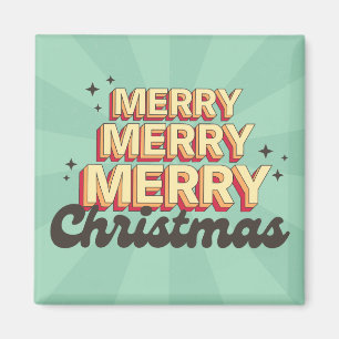 Frohe Weihnachts Retro Groovtext saisonale Magnet