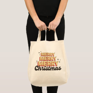 Frohe Weihnachts Retro Groovtext saisonale Tragetasche