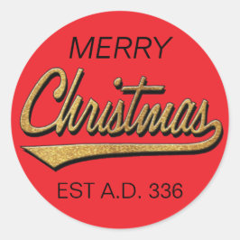 Frohe Weihnachts Retro Stickers Runde