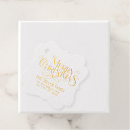 Frohe Weihnachts Retro Typografie Geschenkanhänger