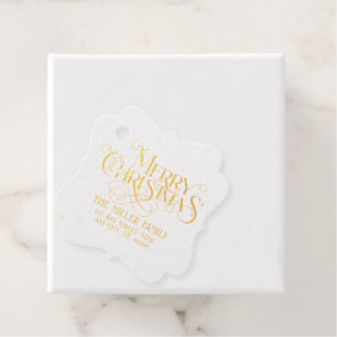 Frohe Weihnachts Retro Typografie Geschenkanhänger