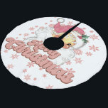 Frohe Weihnachts Retro Typografie Santa Pink Hat<br><div class="desc">Frohe Weihnachten rosa Retro-Typografie mit einem Weihnachtsmann mit einem rosa Hut.</div>
