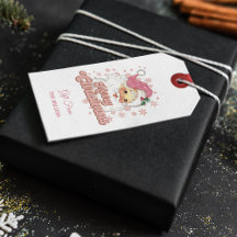 Frohe Weihnachts Retro Typografie Santa Pink Hat