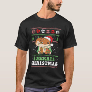 Frohe Weihnachts Retro Ugly Weihnachtshörnchen T-Shirt