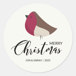 Frohe Weihnachts Robin Runder Aufkleber