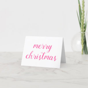 Frohe Weihnachts-Rosa-Script Feiertagskarte