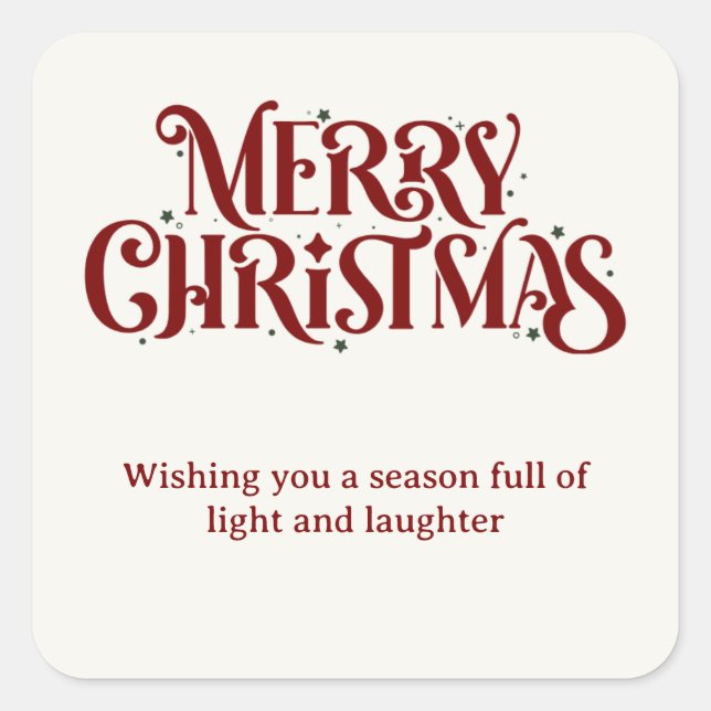 Frohe Weihnachts Rot Aufkleber (Vorderseite)