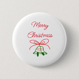 Frohe Weihnachts Rot-Bogen-Grün Glocken stilvoll Button