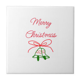 Frohe Weihnachts Rot-Bogen-Grün Glocken stilvoll Fliese