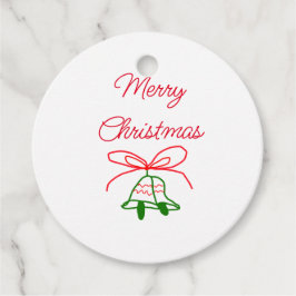 Frohe Weihnachts Rot-Bogen-Grün Glocken stilvoll Geschenkanhänger