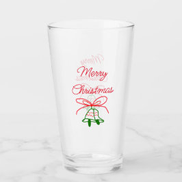 Frohe Weihnachts Rot-Bogen-Grün Glocken stilvoll Glas