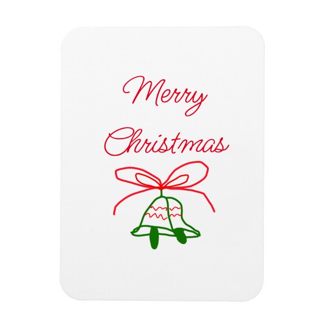 Frohe Weihnachts Rot-Bogen-Grün Glocken stilvoll Magnet (Vertikal)