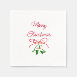 Frohe Weihnachts Rot-Bogen-Grün Glocken stilvoll Serviette