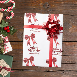 Frohe Weihnachts-Rot-Bogen-Retro Geschenkpapier