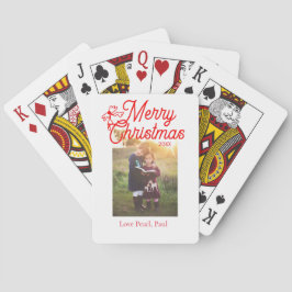 Frohe Weihnachts-Rot-Bug-Kinder Foto modern und el Spielkarten