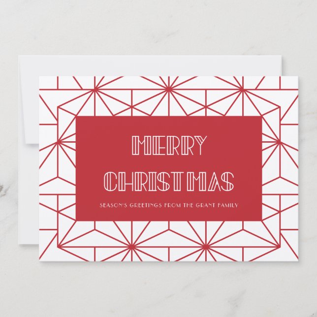 Frohe Weihnachts-Rot & Kraftwerk Vintager Deko der Karte (Vorderseite)