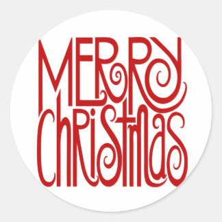 Frohe Weihnachts-Rot-Sticker Runder Aufkleber