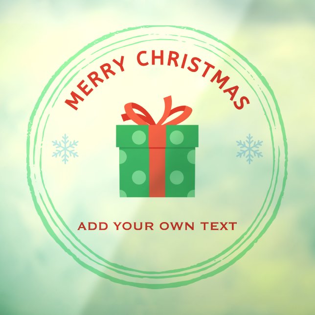 Frohe Weihnachts-Rot-Text-Geschenkboxen auf weiß Fensteraufkleber (Blatt 3)