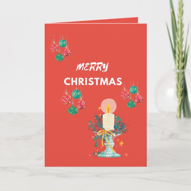 Frohe Weihnachts Rote Faltkarten Dankeskarte (Vorderseite)