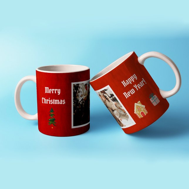 Frohe Weihnachts-Rote-Familie Foto Kaffeetasse (Von Creator hochgeladen)