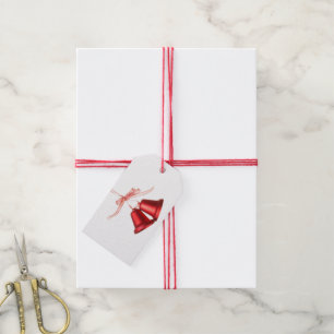 Frohe Weihnachts-Rote Glocke-Dekoration mit Text Geschenkanhänger