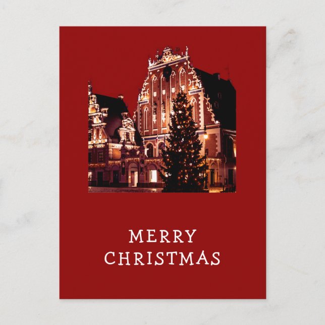 Frohe Weihnachts-rote Postkarte (Vorderseite)