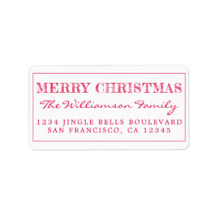 Frohe Weihnachts-Rote Rücksendeadresse Adressaufkleber