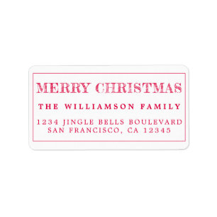 Frohe Weihnachts-Rote Rücksendeadresse Adressaufkleber