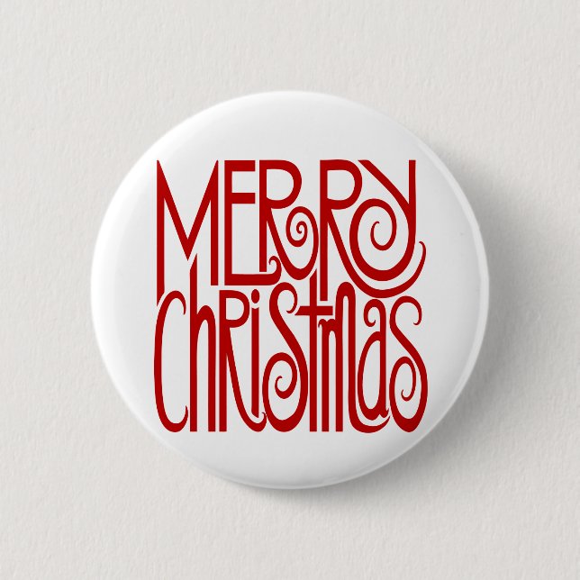 Frohe Weihnachts-Rote Schaltfläche Button (Vorderseite)