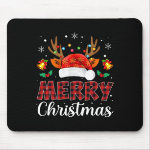 Frohe Weihnachts Rote Weihnachtsmannmütze Reindeer Mousepad