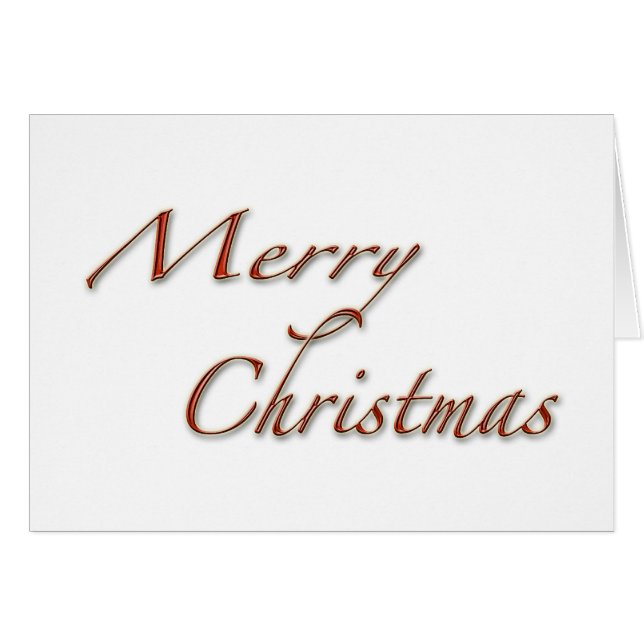 Frohe Weihnachts Roter Text auf der White Grußkart (Vorderseite (Horizontal))