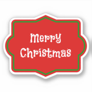 Frohe Weihnachts-rotes Banner, weißer Text Aufkleber