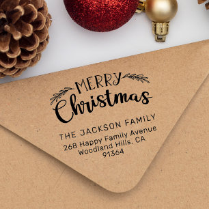 Frohe Weihnachts-Rücksendeadresse Gummistempel