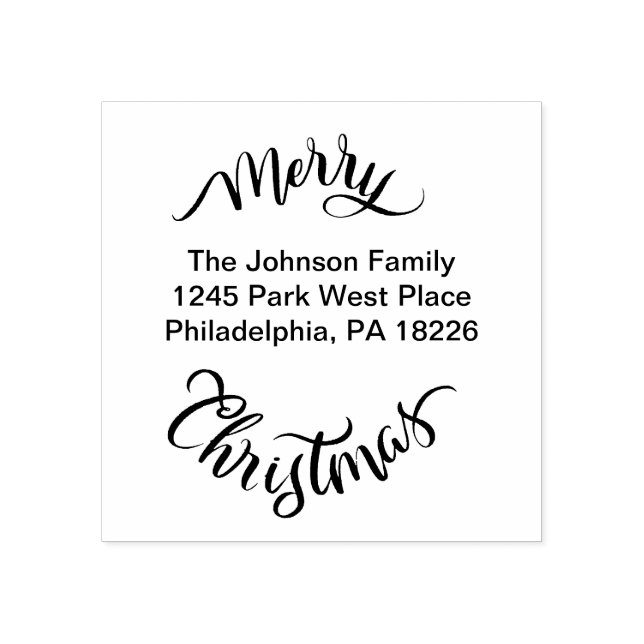 Frohe Weihnachts-Rücksendeadresse Gummistempel (Prägung)