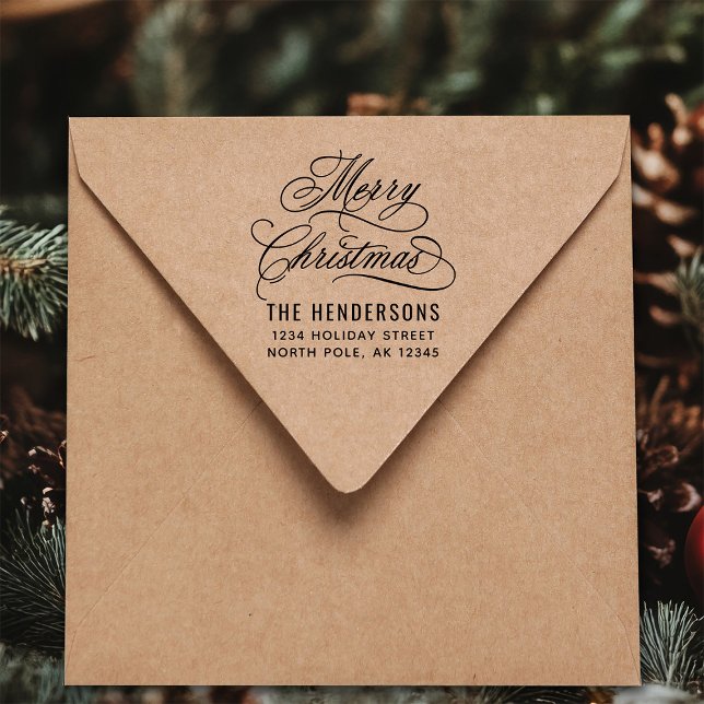 Frohe Weihnachts-Rücksendeadresse Permastempel (Von Creator hochgeladen)