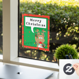Frohe Weihnachts Rudolf Window Cling Fensteraufkleber